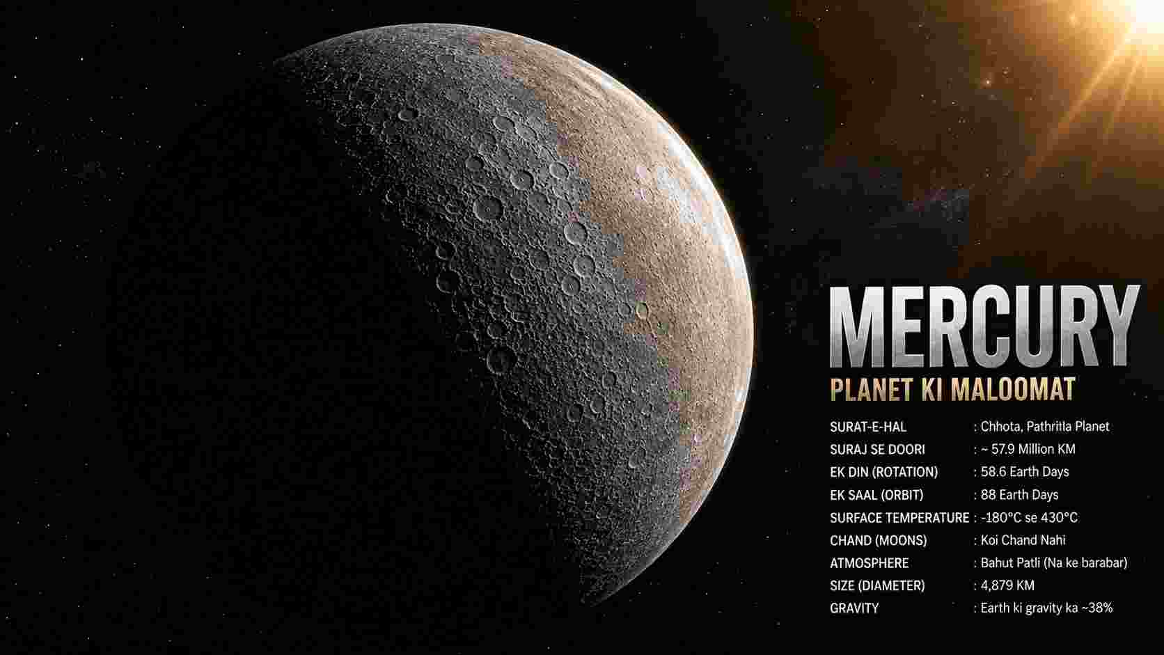 Mercury par din ki garmi aur raat ki sardi ka farq